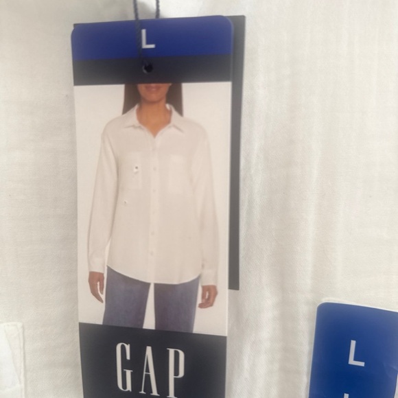 GAP Women’s White Collared Shirt Large - Picture 2 of 5